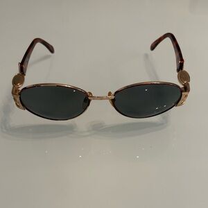Vtg Givenchy Gold Frame Sunglasses with Dark Lenses-has prescription, Preloved